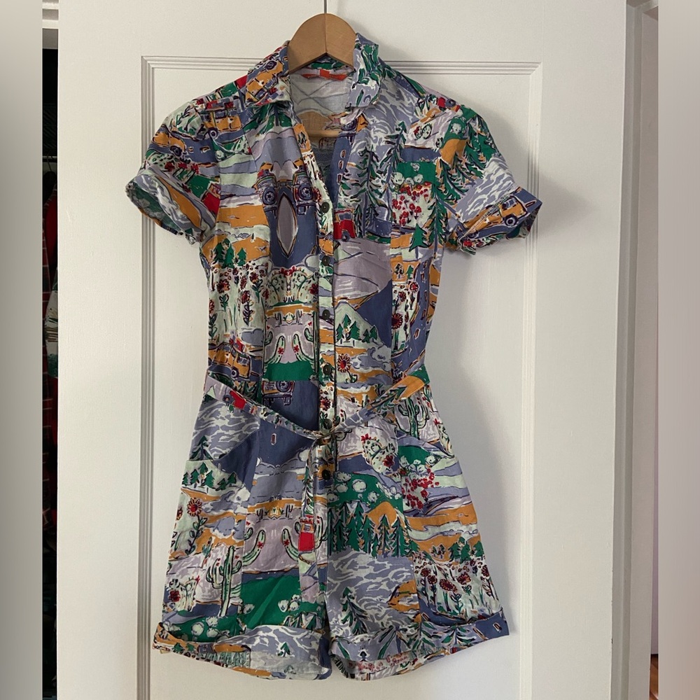ModCloth button down belted romper